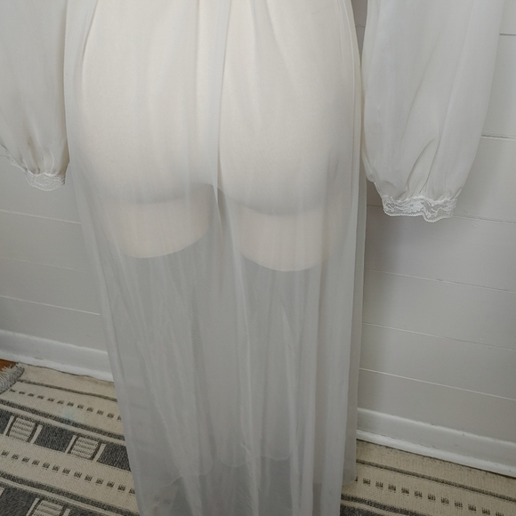 Vintage Slumber Suzy White Sheer Peignoir Size M - Picture 7 of 16